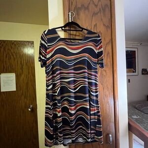 Colorful Wave Pattern Dress